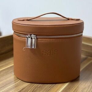 New SAIE Vanity Case | Brown Makeup Bag with Organizer Compartment